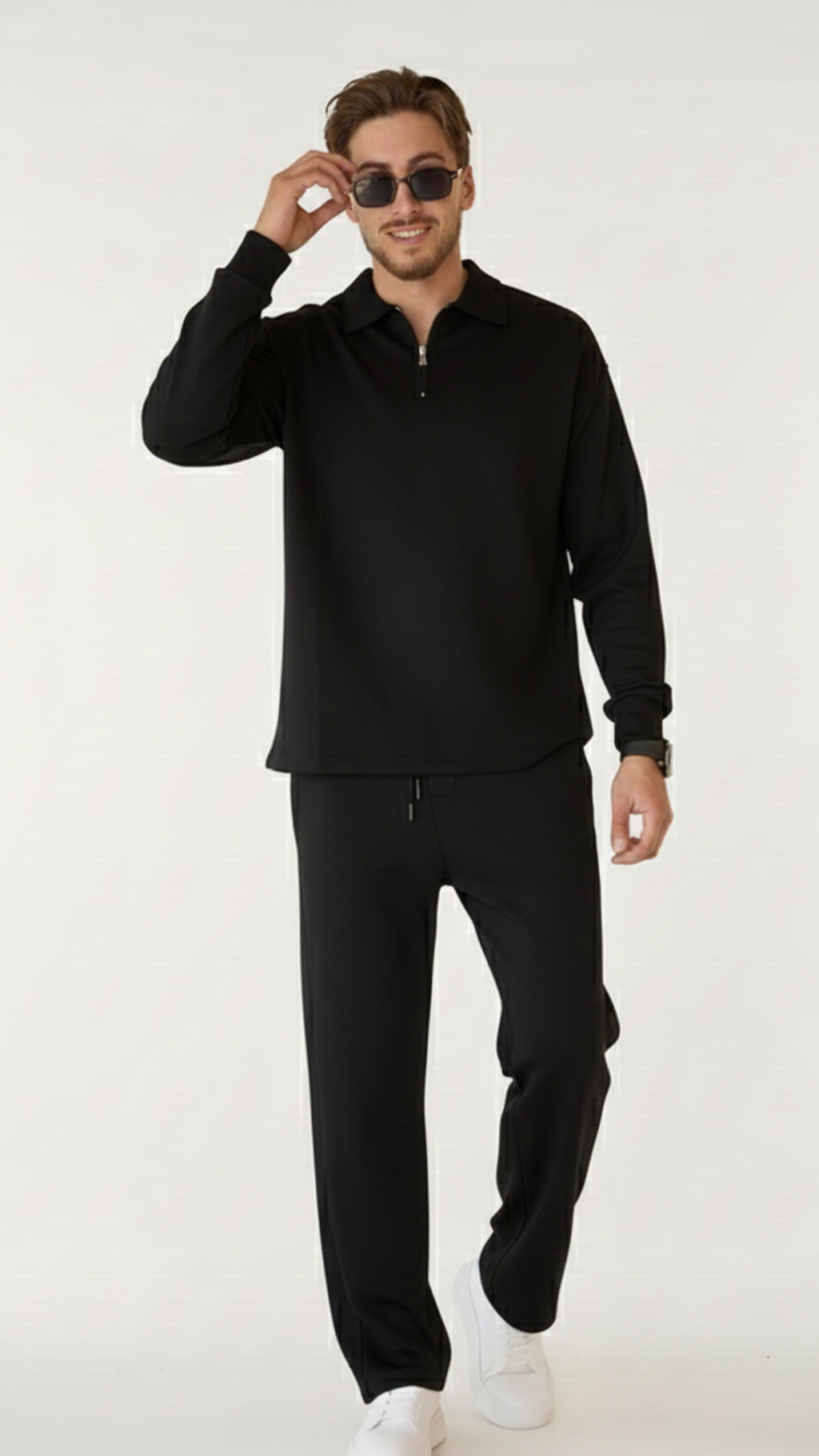 ensemble pantalon + Polo zippé à manches longues
