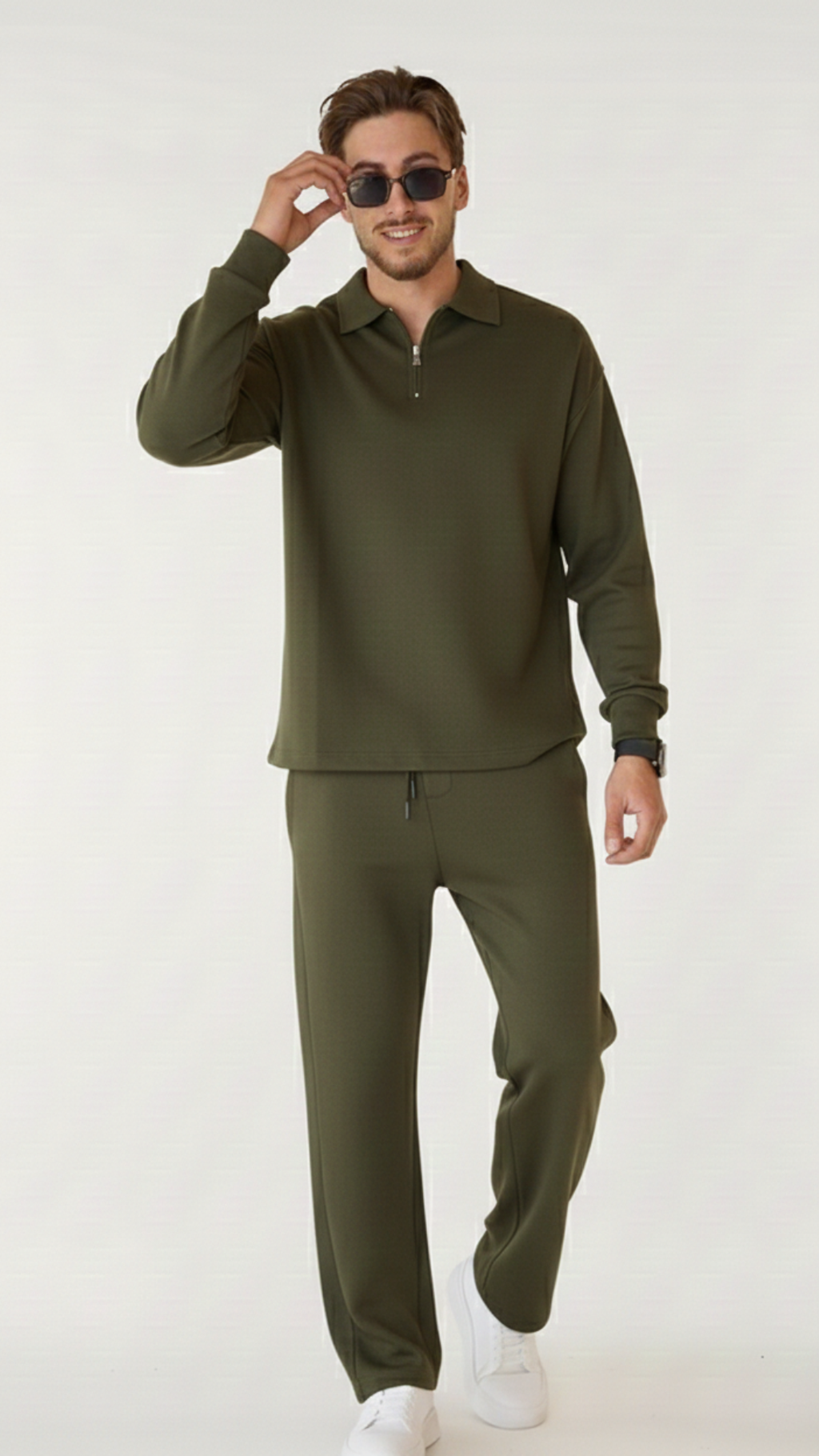 ensemble pantalon + Polo zippé à manches longues