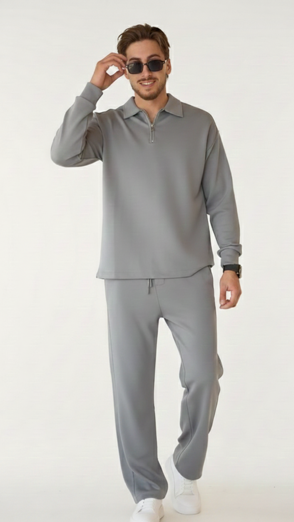 ensemble pantalon + Polo zippé à manches longues