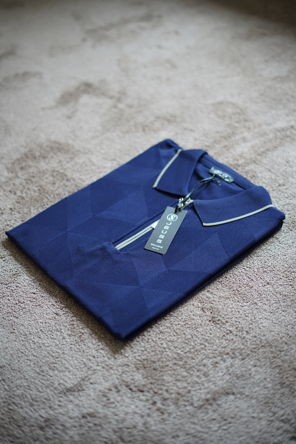 Polo Signature Géométrique à Col Zippé n4