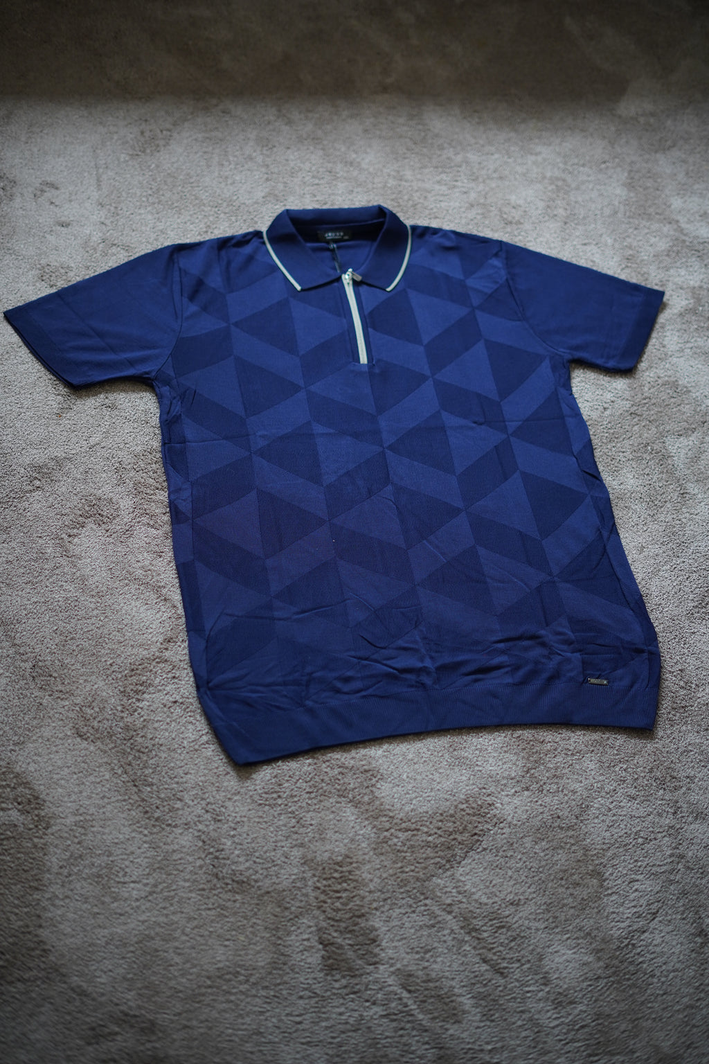 Polo Signature Géométrique à Col Zippé n4
