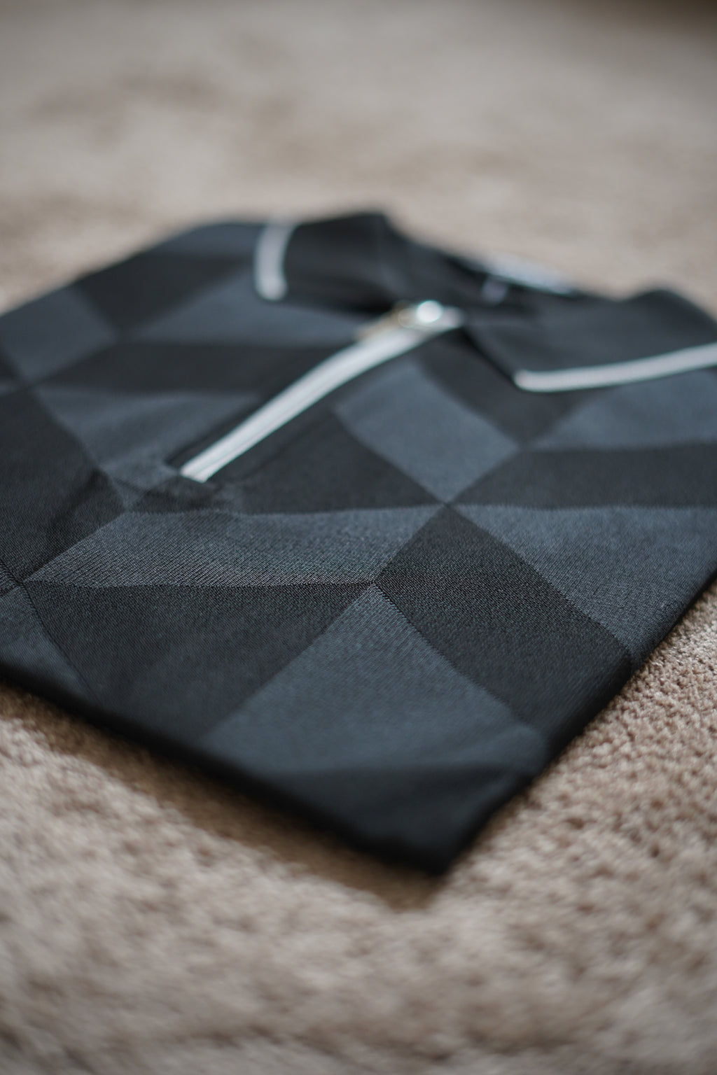 Polo Signature Géométrique à Col Zippé n4