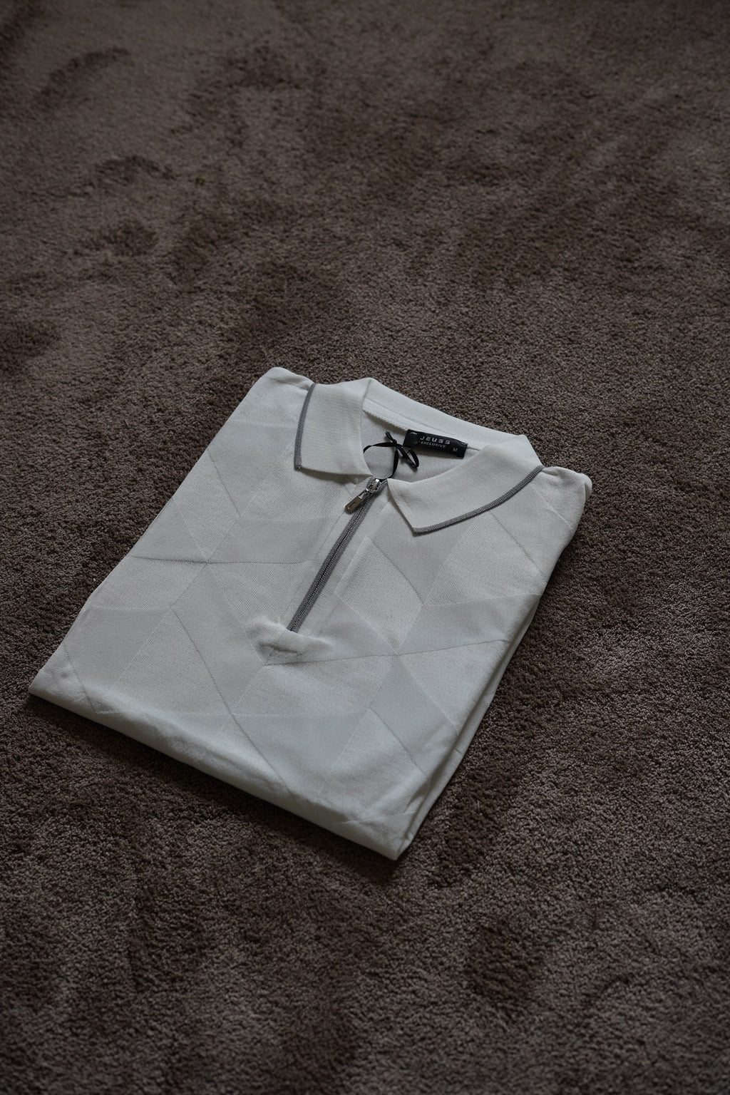 Polo Signature Géométrique à Col Zippé n4