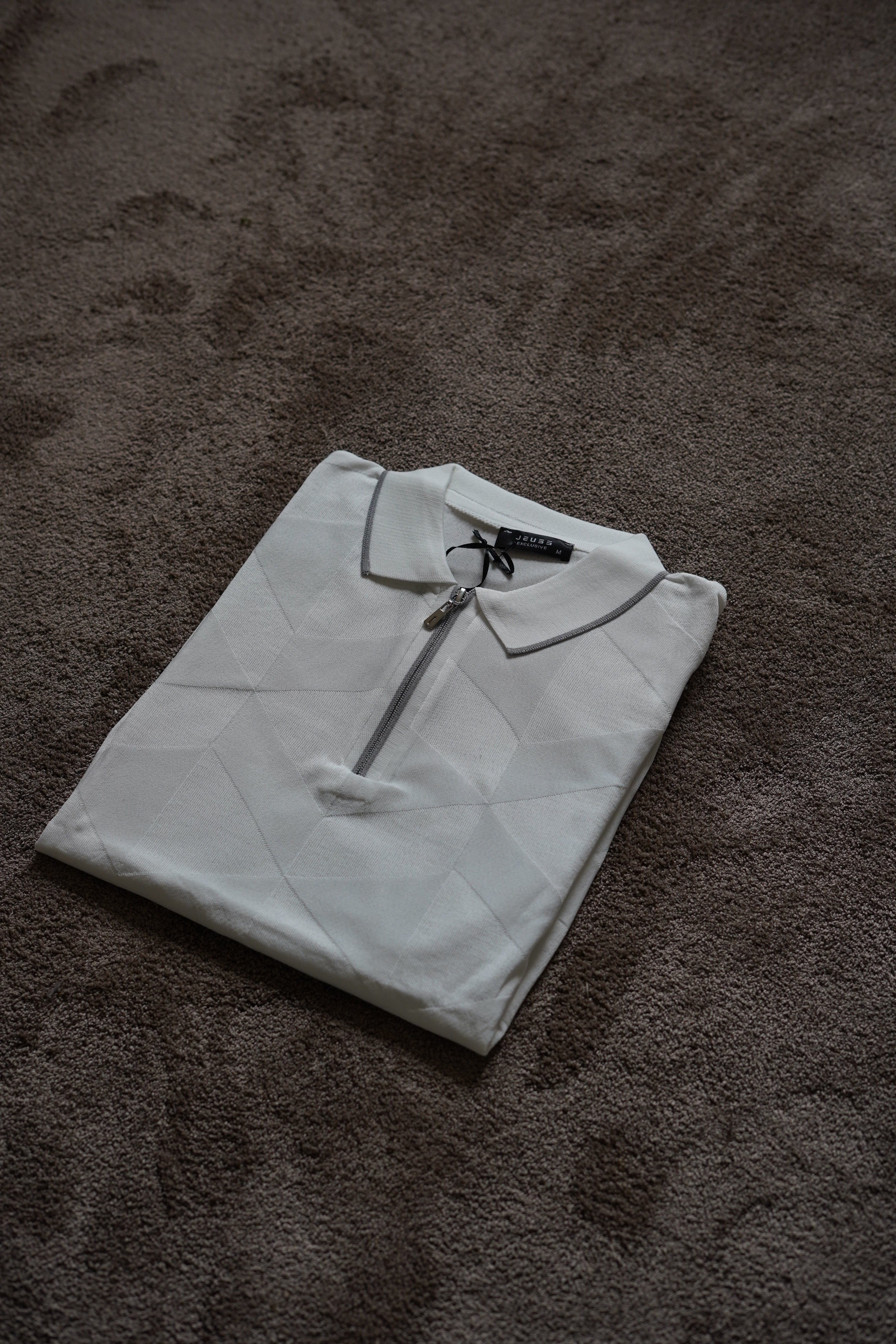 Polo Signature Géométrique à Col Zippé n4