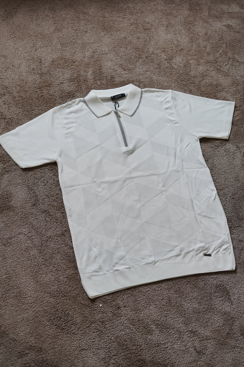 Polo Signature Géométrique à Col Zippé n4